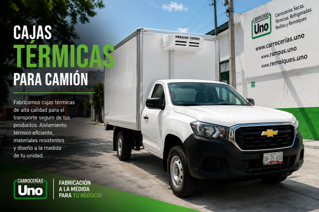Caja térmica para camión fabricada por Carrocerías UNO